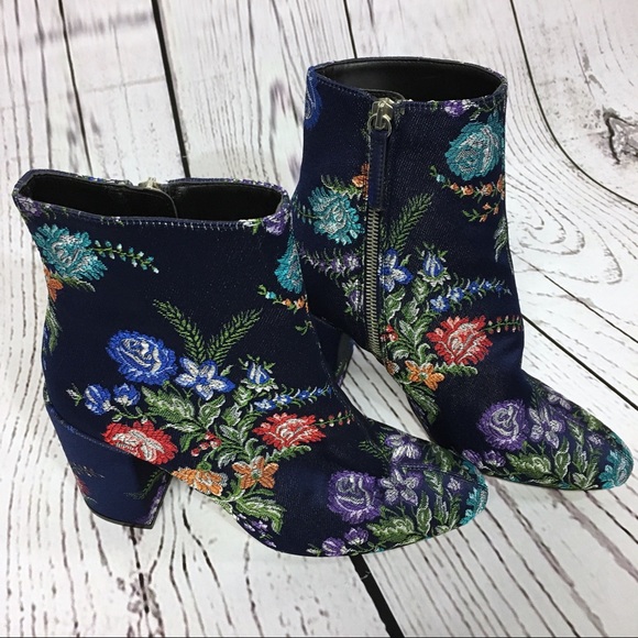embroidered floral booties